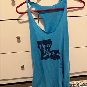 Louisiana “Mais ya sha” razor back tee in blue
